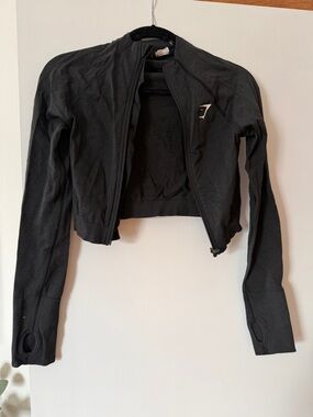 Gymshark cropped Athletic Zip Jacket with Thumb Holes